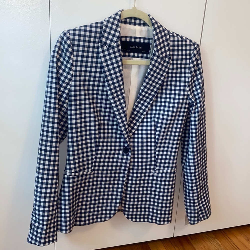Zara Blazer- Size Small. Navy and White. Tags On!